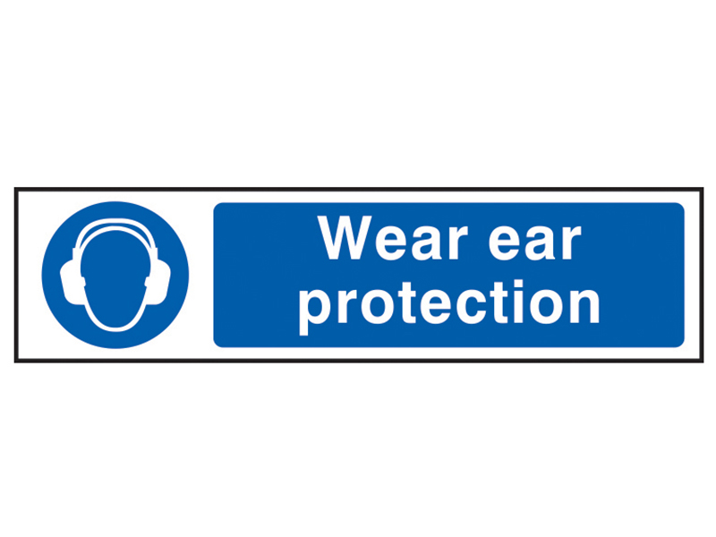 Scan Wear Ear Protection - PVC Sign 200 x 50mm SCA5016