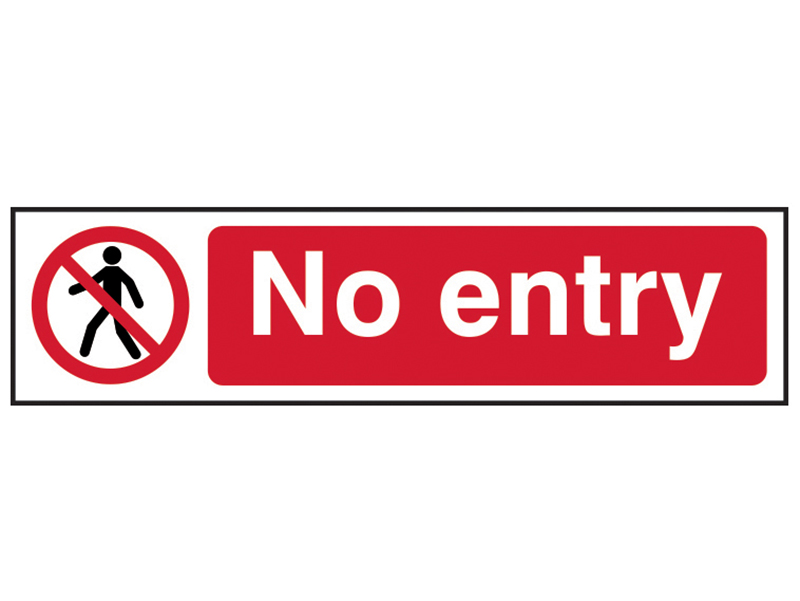 Scan No Entry - PVC Sign 200 x 50mm SCA5052