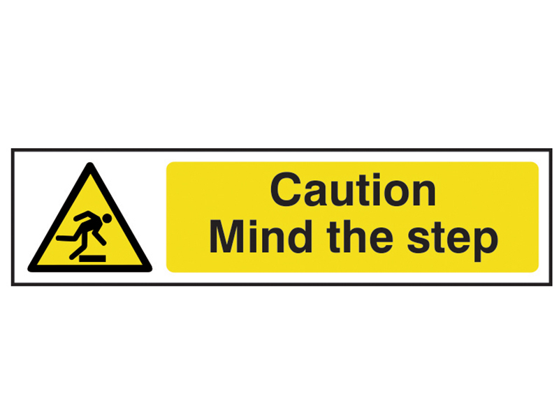 Scan Caution Mind The Step - PVC Sign 200 x 50mm SCA5109