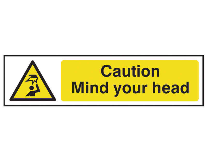 Scan Caution Mind Your Head - PVC Sign 200 x 50mm SCA5110