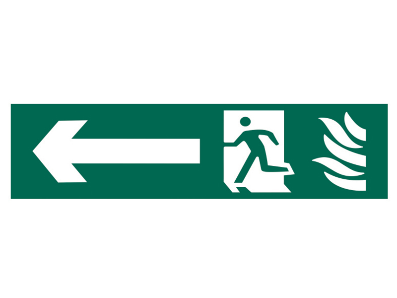 Scan Running Man Arrow Left - PVC Sign 200 x 50mm SCA5201