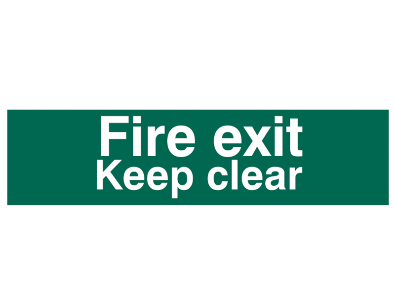 Scan Fire Exit Keep Clear Text Only - PVC Sign 200 x 50mm SCA5206