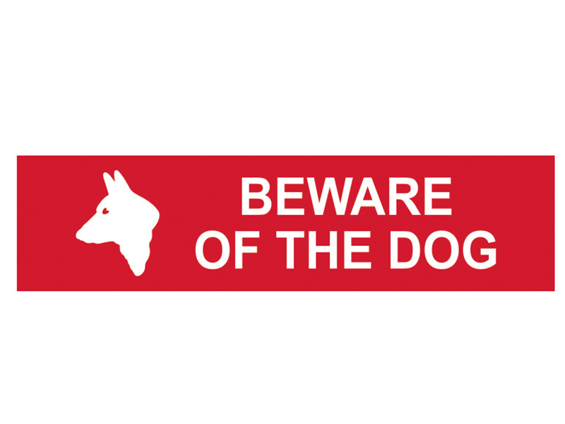 Scan Beware Of The Dog - PVC Sign 200 x 50mm SCA5251