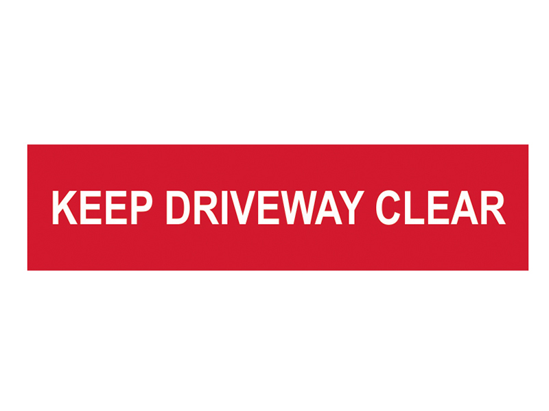 Scan Keep Driveway Clear - PVC Sign 200 x 50mm SCA5252