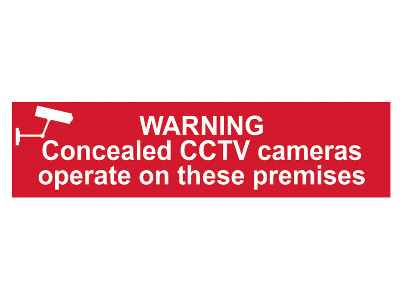 Scan Warning Concealed CCTV Camera - PVC Sign 200 x 50mm SCA5254