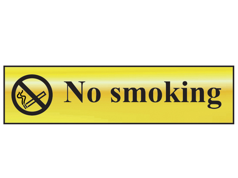 Scan No Smoking - Polished Brass Effect 200 x 50mm SCA6000