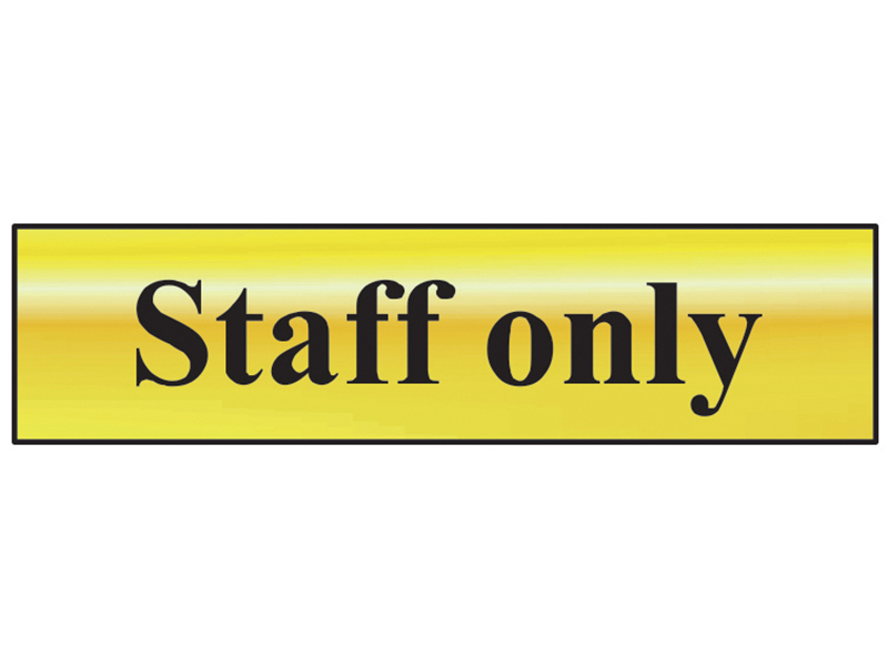Scan Staff Only - Polished Brass Effect 200 x 50mm SCA6013