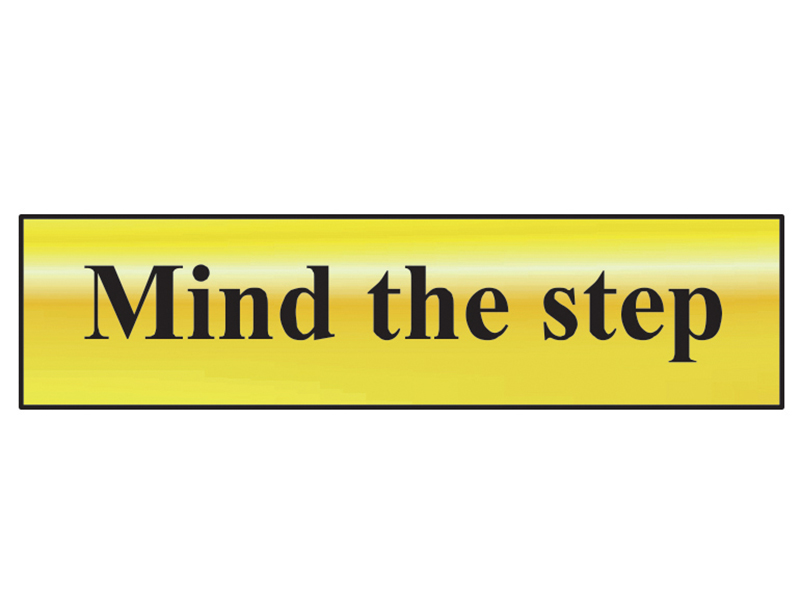 Scan Mind The Step - Polished Brass Effect 200 x 50mm SCA6029