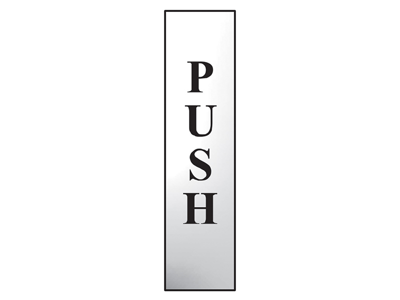 Scan Push Vertical - Polished Chrome Effect 50 x 200mm SCA6032C