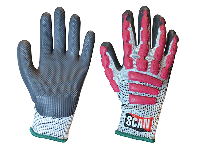 Scan Anti-Impact Latex Cut 5 Gloves - M (Size 8) SCAGLOAIM