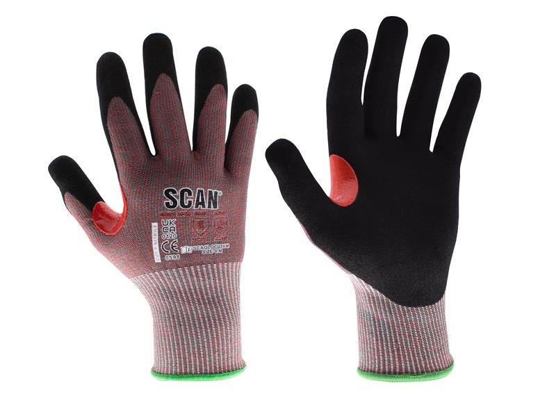 Scan Nitrile Palm Cut F Gloves - L (Size 9) SCAGLOCUTFL