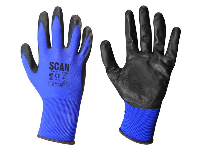 Scan Max - Dexterity Nitrile Gloves - L (Size 9) SCAGLODEXTL