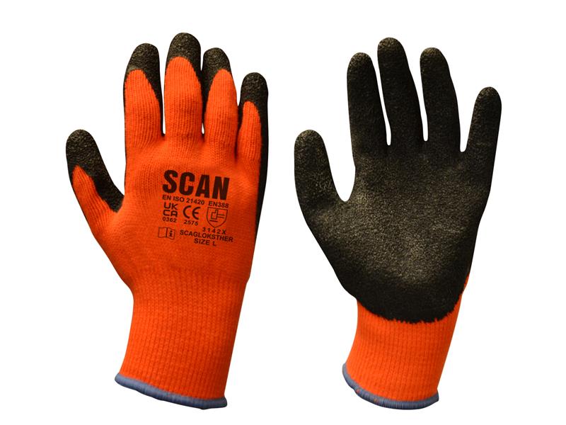 Scan Thermal Latex Coated Gloves - L (Size 9) SCAGLOKSTHER