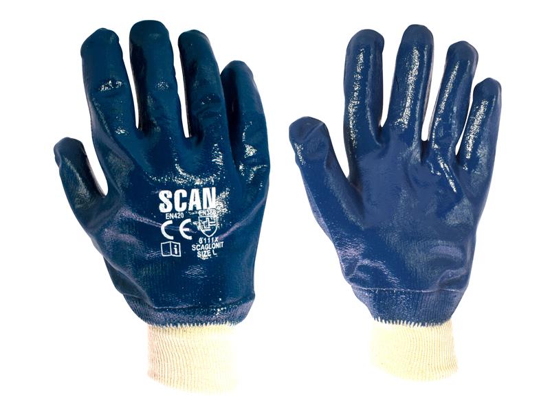 Scan Nitrile Knitwrist Heavy-Duty Gloves SCAGLONIT