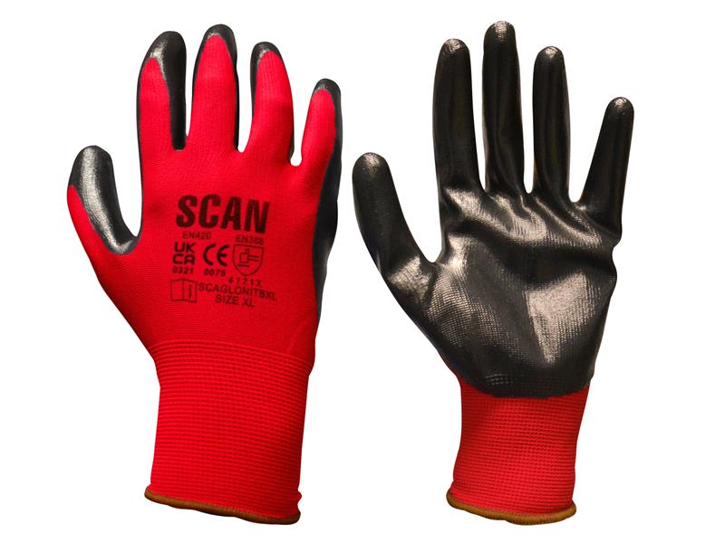 Scan Nitrile Coated Knitted Gloves - XXL (Size 11) SCAGLONITBXX