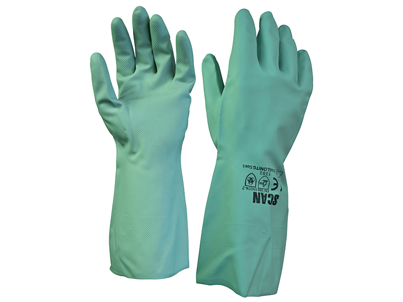 Scan Nitrile Gauntlets with Flock Lining Large (Size 9) SCAGLONITG