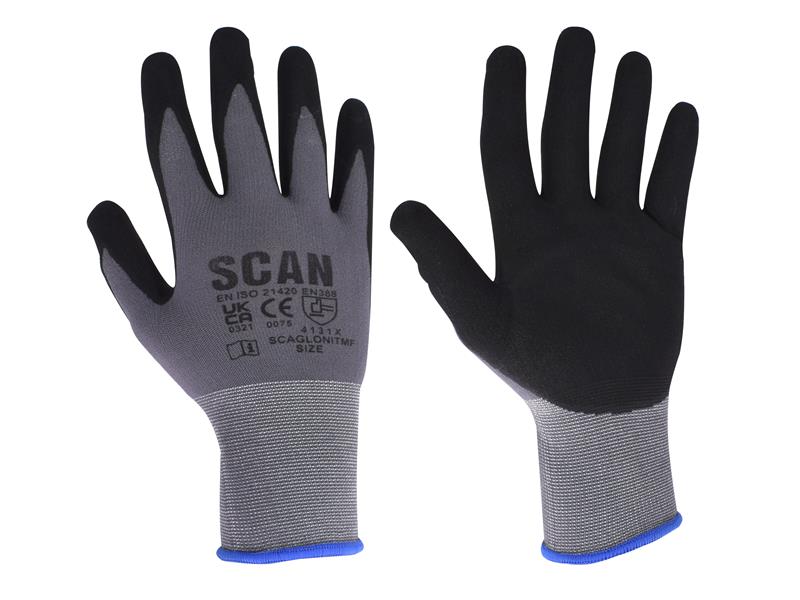 Scan Breathable Microfoam Nitrile Gloves - M (Size 8) SCAGLONITMFM