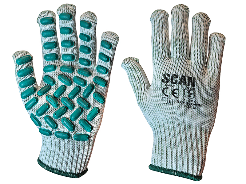 Scan Vibration Resistant Latex Foam Gloves - M (Size 8) SCAGLOVRM