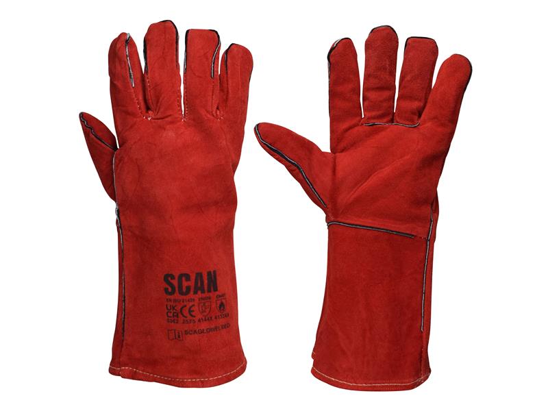 Scan Welder's Gauntlets - Large (Size 9) SCAGLOWELRED