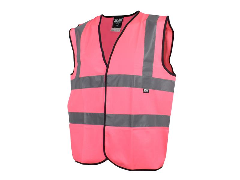 Scan Hi-Vis Waistcoat Pink - L (44in) SCAHVWLP