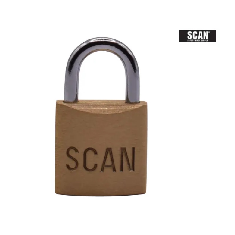 Scan Brass Padlock 20mm - 3 Keys