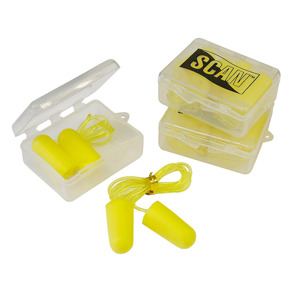 Scan Foam Earplugs + Cord SNR 34DB (6 Pairs)