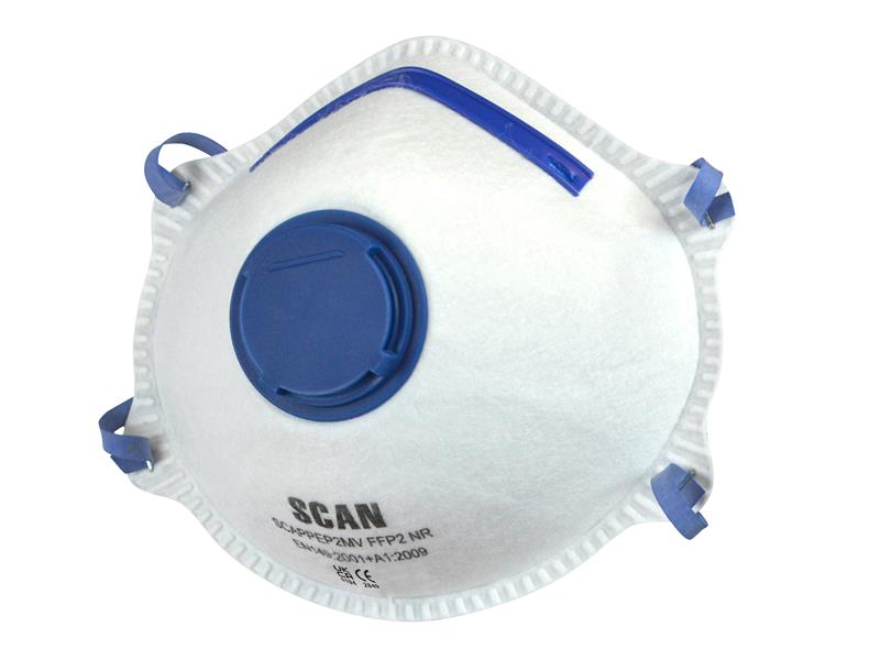 Scan Moulded Disposable Mask Valved FFP2 Protection (Pack 10) SCAPPEP2MVB