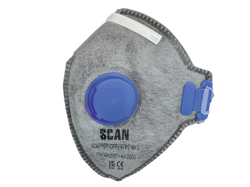 Scan Fold Flat Disposable Odour Mask Valved FFP2 Protection (Pack 3) SCAPPEP2OFFV
