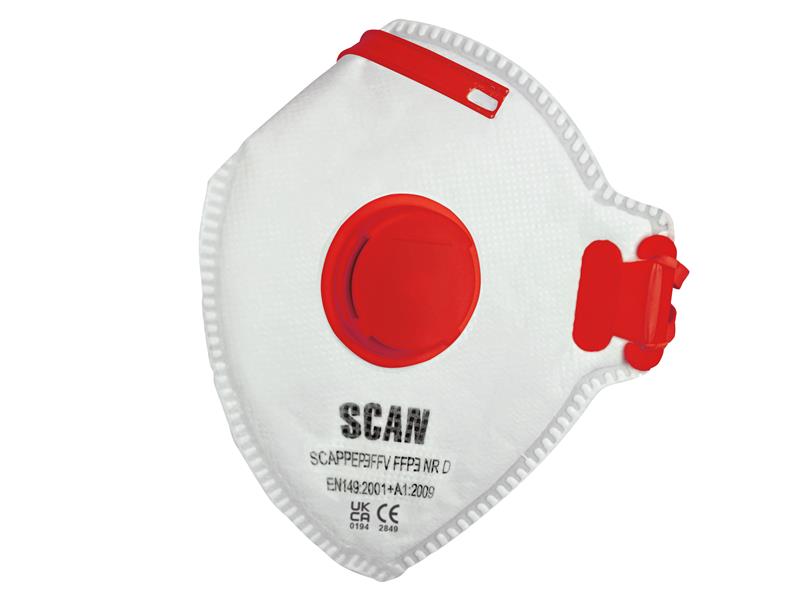 Scan Fold Flat Disposable Valved Disposable Mask FFP3 Protection (Pack 3) SCAPPEP3FFV