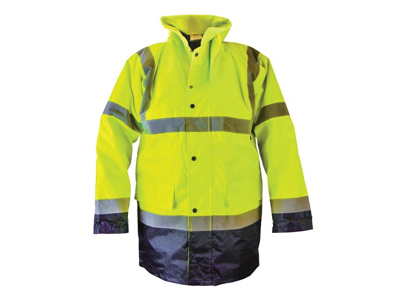 Scan Hi-Vis Yellow/Black Motorway Jacket - L (44in) SCAWWHVMJLYB