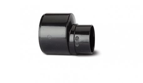 Polypipe 110mm / 4in Ring Seal Soil System - Soil to 68mm Round Downpipe Connector - Black