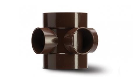 110mm / 4in Soil System - Short Boss Pipe - Brown