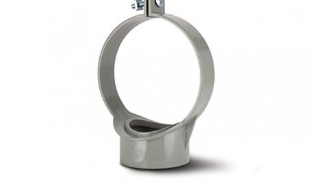 Polypipe 82mm / 3in Soil System - Strap Boss Open Back - Grey