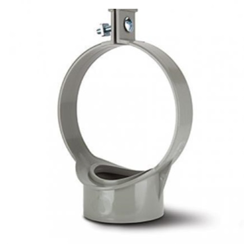 Polypipe 110mm / 4in Soil System - Strap Boss Open Back - Grey