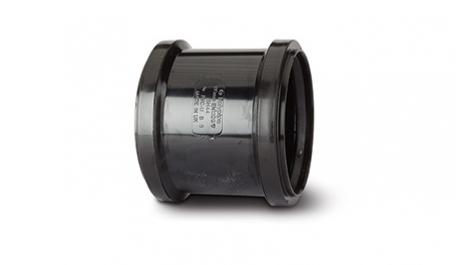 Polypipe 82mm / 3in Ring Seal Soil System - Coupling Double Socket - Black