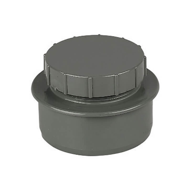 Floplast SP292AG 110mm Ring Seal Soil - Screwed Access Plug - Anthracite Grey