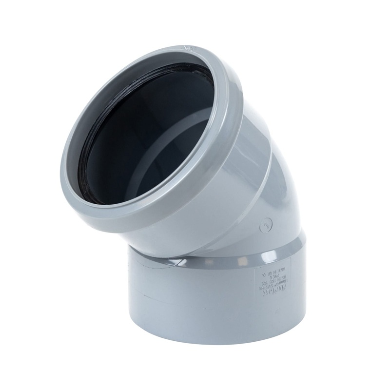 Floplast SP440GR 110mm/4 Inch Ring Seal Soil System - 135 Degree Offset Bend Double Socket - Grey