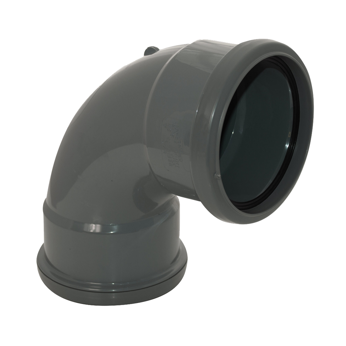 Floplast SP561AG 110mm/4 Inch Ring Seal Soil System - 92.5 Degree Double Socket Bend  Anthracite Grey