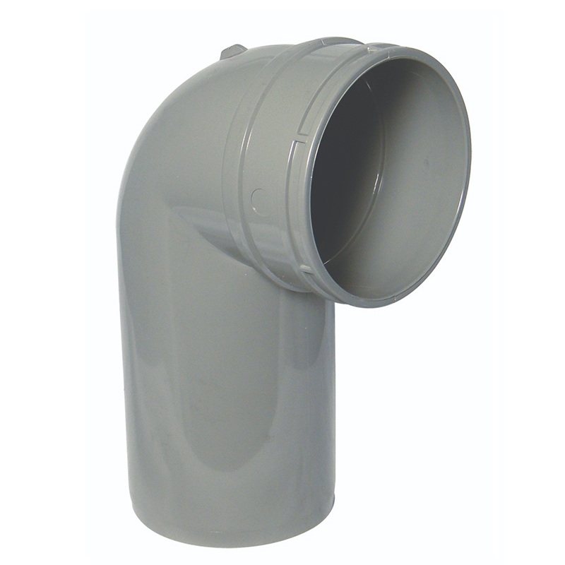 Floplast SS168OG 110mm/4 Inch Solvent Weld Soil System - 90 Degree Single Socket Bend - Olive Grey