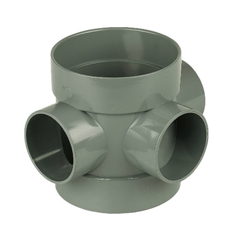 Floplast SS583OG 110mm/4 Inch Solvent Weld Soil System - Short Boss Pipe - Olive Grey