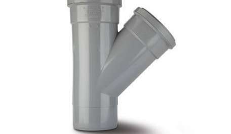 Polypipe 82mm / 3in Ring Seal Soil System - 135 Degree Branch Double Socket - Grey