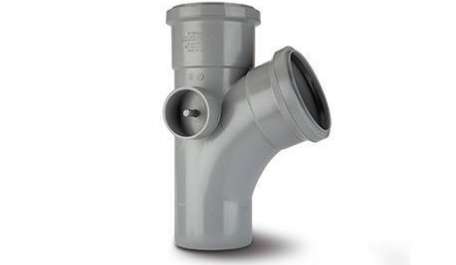 Polypipe 110mm / 4in Ring Seal Soil System - 112.5 Degree Branch Double Socket - Grey