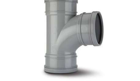 Polypipe 110mm / 4in Ring Seal Soil System - 92.5 Degree Branch Triple Socket - Grey