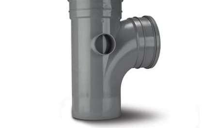 Polypipe 160mm / 6in Ring Seal Soil System - 92.5 Degree Branch Double Socket - Grey