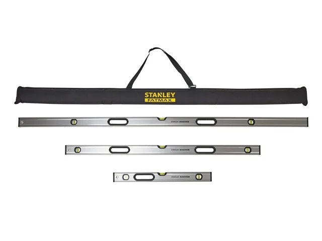 Stanley Fatmax Box Beam Spirit Level 600mm 1200mm 1800mm + Carry Bag - STA043119