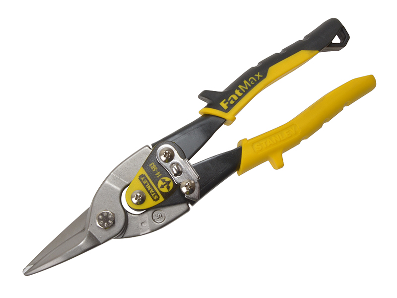 Stanley Yellow Aviation Snips Straight Cut 250mm (10in) - 2-14-563