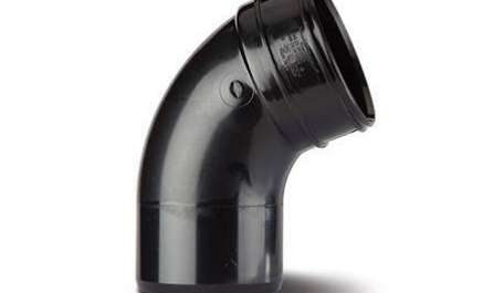 Polypipe 110mm / 4in Solvent Soil 112.5 Dgeree Bend Single Socket Black