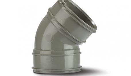 Polypipe 82mm / 3in Soil Solvent 135 Degree Bend Double Socket Grey