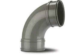 Polypipe 82mm / 3in Solvent Soil 92.5 Degree Bend Double Socket Grey