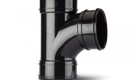 Polypipe 110mm / 4in 92.5 Degree Triple Socket Branch Black